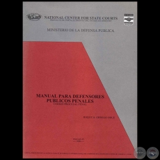 MANUAL PARA DEFENSORES PÚBLICOS PENALES - Autor:  ROQUE A. ORREGO ORUÉ - Año 2000